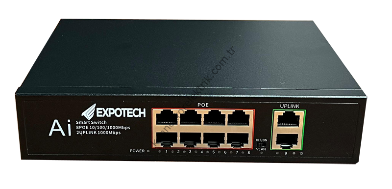 Ex-GG10120P 8 Port POE Switch Gigabit + 2 Port Uplink Gigabit