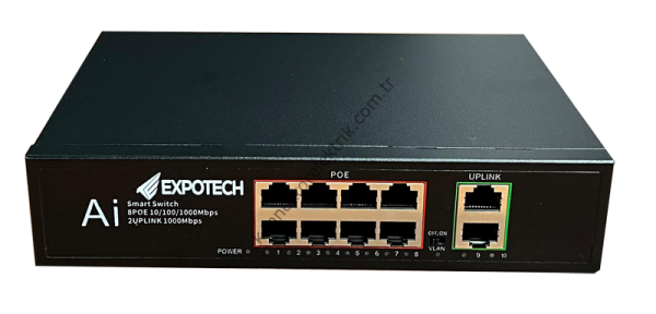 Ex-GG10120P 8 Port POE Switch Gigabit + 2 Port Uplink Gigabit