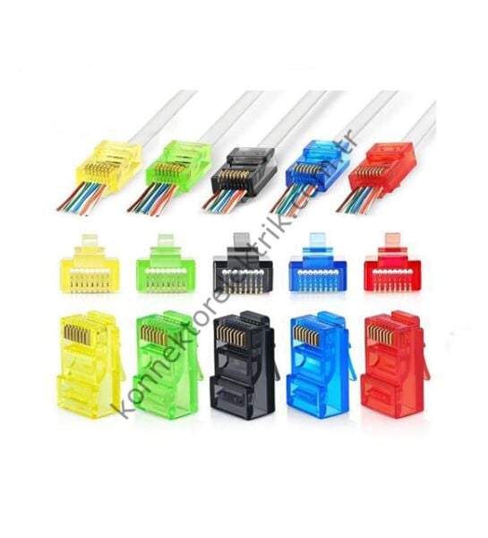EXPOTECH EX-EPLUG COLOR RJ45 Renkli Plug Network Konnektörü (100 Adet)