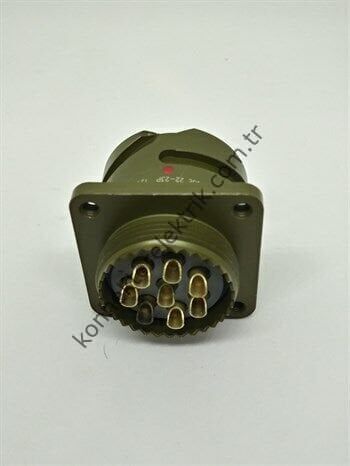 KUKDONG KDB02E 22-23P 8 Pin Metal Kasa  Bayonet Panel Tipi Erkek Askeri Konnektör