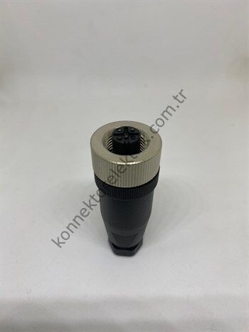 HZ CONNECTORS M12 5 Pin Plastik Kasa Kablo Tipi Dişi Endüstriyel Konnektör