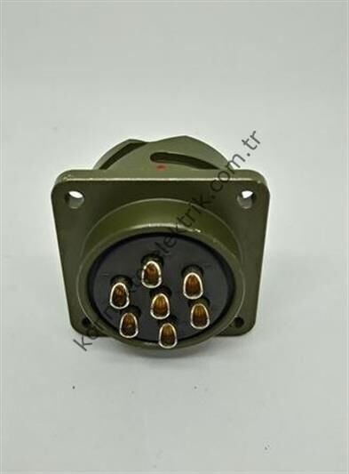 KUKDONG KDB02E 24-2SW 7 Pin Metal Kasa Bayonet Panel Tipi Dişi Askeri Konnektör