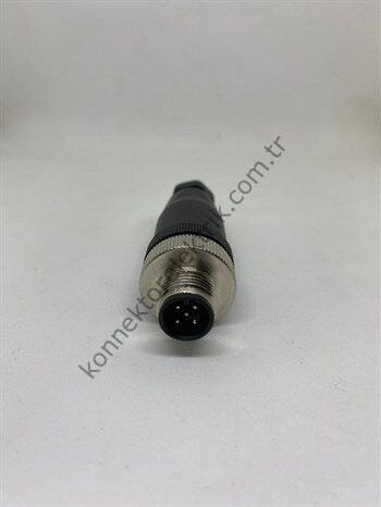 HZ CONNECTORS M12 5 Pin Plastik Kasa Kablo Tipi Erkek Endüstriyel Konnektör