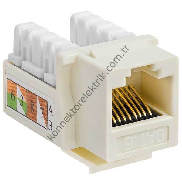 EXPOTECH EX-ASS61801 CAT6 RJ45 90° Keystone Jack Dişi Network Konnektörü