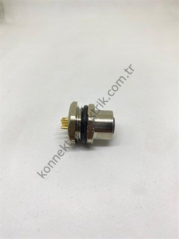 HZ CONNECTORS M12 Arkadan Somunlu 5 Pin Metal Kasa Panel Tipi Dişi Endüstriyel Konnektör