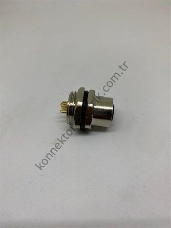HZ CONNECTORS M12 Arkadan Somunlu 5 Pin Metal Kasa Panel Tipi Dişi Endüstriyel Konnektör