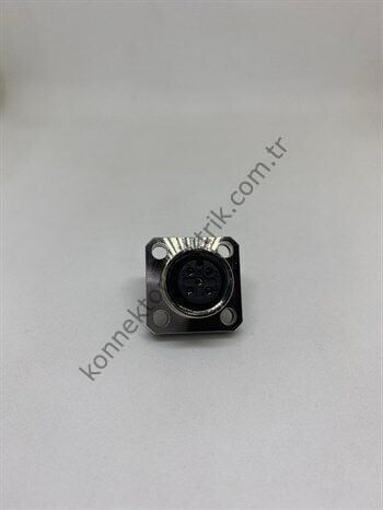 M12 5 Pin Panel Dişi Konnektör- Kare Flanş