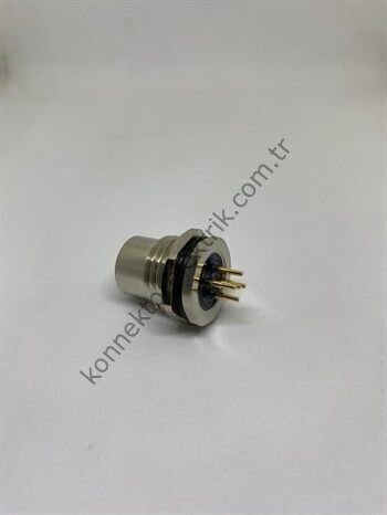 M12 5 Pin Panel Tipi Dişi Konnektör - PCB Contact