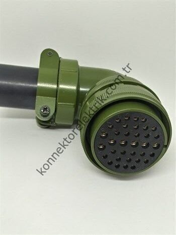 KUKDONG MS3108F 32-7S 35 Pin (28+7) Metal Kasa 90° Açılı Kablo Tipi Dişi Askeri Konnektör