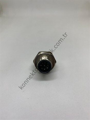M12 8 Pin Panel Tipi Erkek Konnektör Arkadan Somunlu
