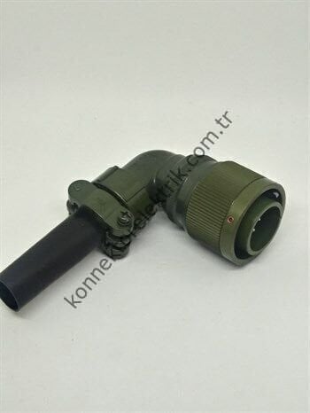 HZ CONNECTORS KDB08E 18-1P 10 Pin Metal Kasa 90° Açılı Bayonet Kablo Tipi Erkek Askeri Konnektör