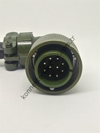 HZ CONNECTORS KDB08E 18-1P 10 Pin Metal Kasa 90° Açılı Bayonet Kablo Tipi Erkek Askeri Konnektör