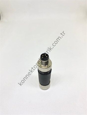 HZ CONNECTORS M8 4 Pin Plastik Kasa Kablo Tipi Erkek Endüstriyel Konnektör