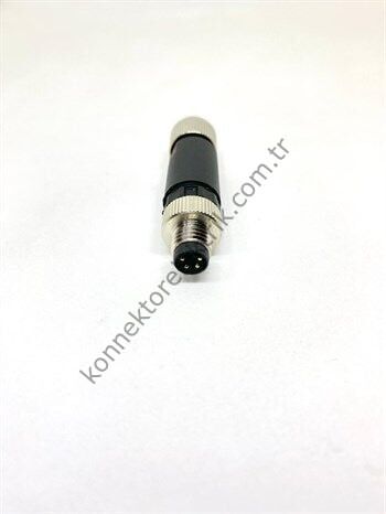 HZ CONNECTORS M8 4 Pin Plastik Kasa Kablo Tipi Erkek Endüstriyel Konnektör