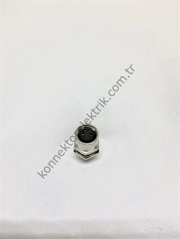 HZ CONNECTORS M8 4 Pin Metal Kasa Panel Tipi Dişi Endüstriyel Konnektör