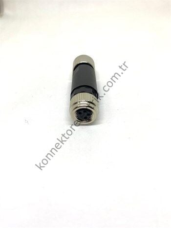HZ CONNECTORS M8 4 Pin Plastik Kasa Kablo Tipi Dişi Endüstriyel Konnektör