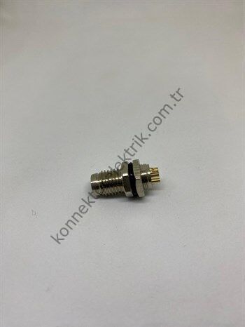 HZ CONNECTORS M8 4 Pin Metal Kasa Panel Tipi Erkek Endüstriyel Konnektör