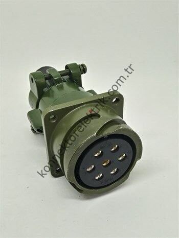 KUKDONG KDB00E 24-2S 7 Pin Metal Kasa Bayonet Karşıt Kablo Tipi Dişi Askeri Konnektör