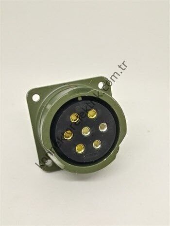 KUKDONG KDB02E 24-2S 7 Pin Metal Kasa Bayonet Panel Tipi Dişi Askeri Konnektör