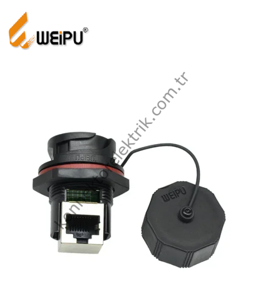 WEIPU RJ45F71RA IP67 Cat5e/Cat6 Uyumlu Panel Tipi RJ45 Dişi Ethernet Konnektör