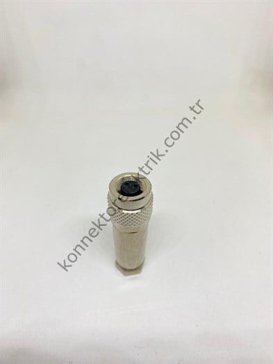 HZ CONNECTORS M9 2 Pin Metal Kasa Kablo Tipi Dişi Endüstriyel Konnektör