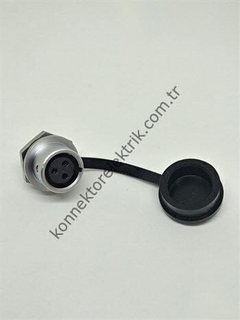 WEIPU SF1212/S3 3 Pin IP67 Metal Kasa Panel Tipi Dişi Su Geçirmez Konnektör