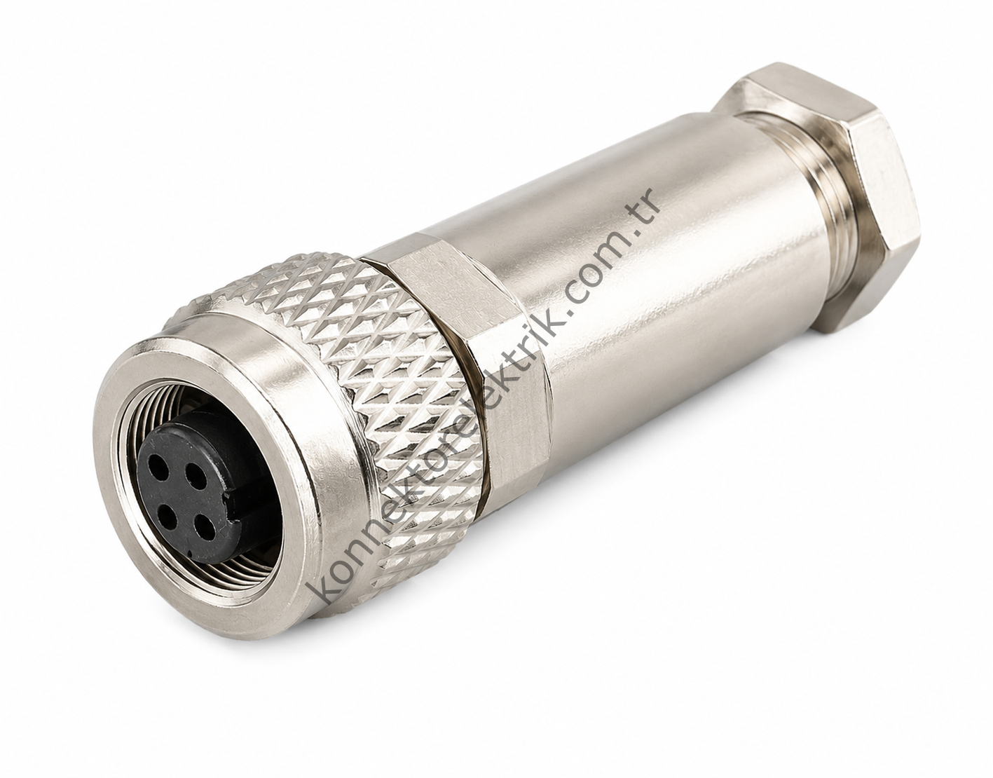 HZ CONNECTORS M9 4 Pin Metal Kasa Kablo Tipi Dişi Endüstriyel Konnektör