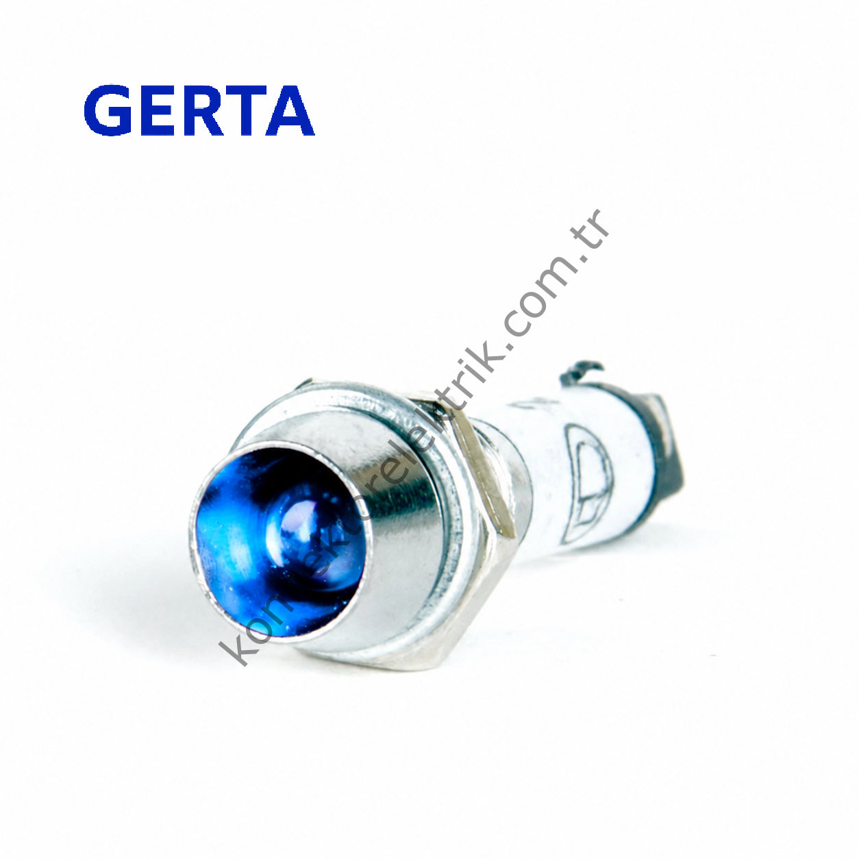 GERTA AD22-8T-024-B Mavi 8mm Metal Gövde LED Sinyal Lambası 12-24V DC