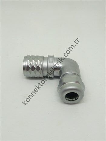 WEIPU SF1214/P3 3 Pin IP67 Metal Kasa 90° Açılı Kablo Tipi Erkek Su Geçirmez Konnektör