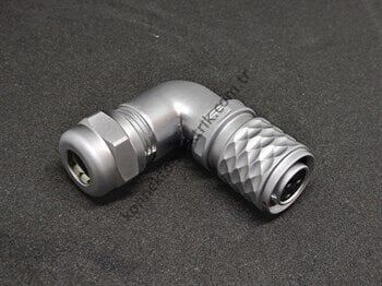 WEIPU SF1214/S3 3 Pin IP67 Metal Kasa 90° Açılı Kablo Tipi Dişi Su Geçirmez Konnektör