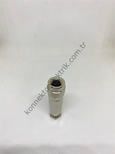 HZ CONNECTORS M9 8 Pin Metal Kasa Kablo Tipi Dişi Endüstriyel Konnektör