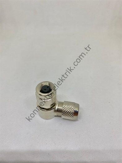 HZ CONNECTORS M9 2 Pin Metal Kasa 90° Açılı Kablo Tipi Dişi Endüstriyel Konnektör