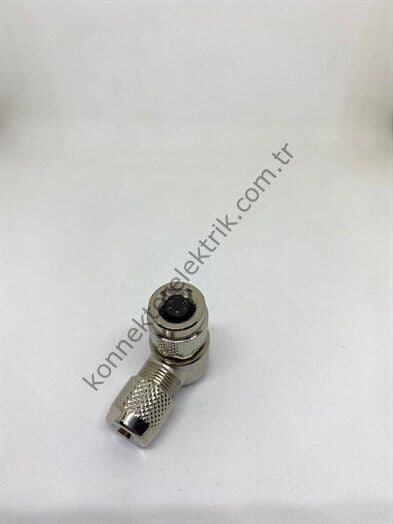 HZ CONNECTORS M9 6 Pin Metal Kasa 90° Açılı Kablo Tipi Dişi Endüstriyel Konnektör