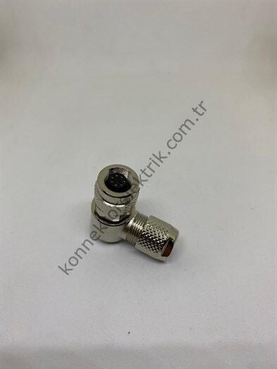 HZ CONNECTORS M9 7 Pin Metal Kasa 90° Açılı Kablo Tipi Dişi Endüstriyel Konnektör