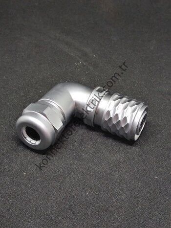 WEIPU SF1214/S4 4 Pin IP67 Metal Kasa 90° Açılı Kablo Tipi Dişi Su Geçirmez Konnektör