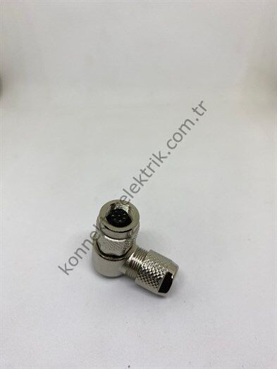 HZ CONNECTORS M9  8 Pin Metal Kasa 90° Açılı  Kablo Tipi Dişi Endüstriyel Konnektör