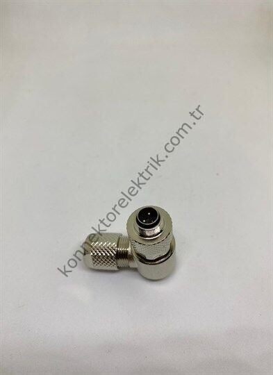 HZ CONNECTORS M9 2 Pin Metal Kasa 90° Açılı Kablo Tipi Erkek Endüstriyel Konnektör