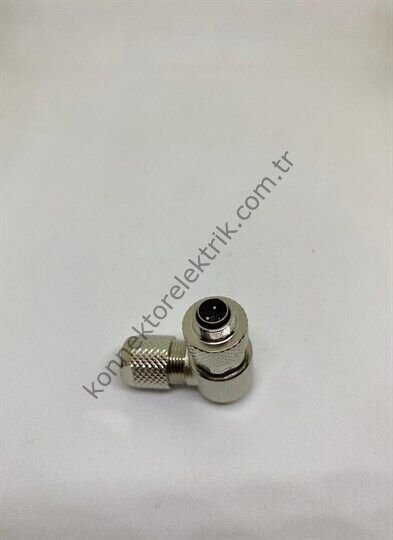 HZ CONNECTORS M9 2 Pin Metal Kasa 90° Açılı Kablo Tipi Erkek Endüstriyel Konnektör