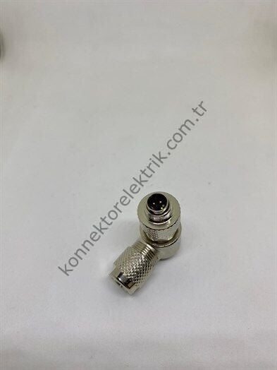 M9 Kablo Tipi 90° Açılı 3 Pinli Erkek Konnektör