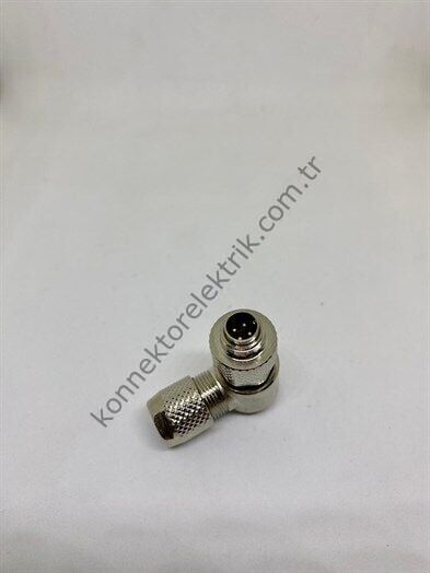 M9 Kablo Tipi 90° Açılı 4 Pinli Erkek Konnektör