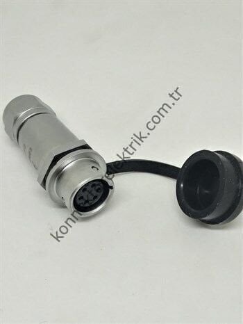 WEIPU SF1211/S6 6 Pin IP67 Metal Kasa Karşıt Kablo Tipi Dişi Su Geçirmez Konnektör