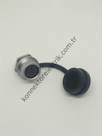 WEIPU SF1212/S6 6 Pin IP67 Metal Kasa Panel Tipi Dişi Su Geçirmez Konnektör