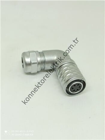 WEIPU SF1214/S6 IP67 Metal Kasa 90° Açılı Kablo Tipi Dişi Su Geçirmez Konnektör