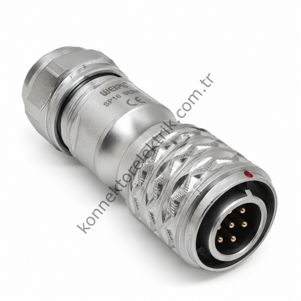 WEIPU SF1210/P7 7 Pin IP67 Metal Kasa Kablo Tipi Erkek Su Geçirmez Konnektör