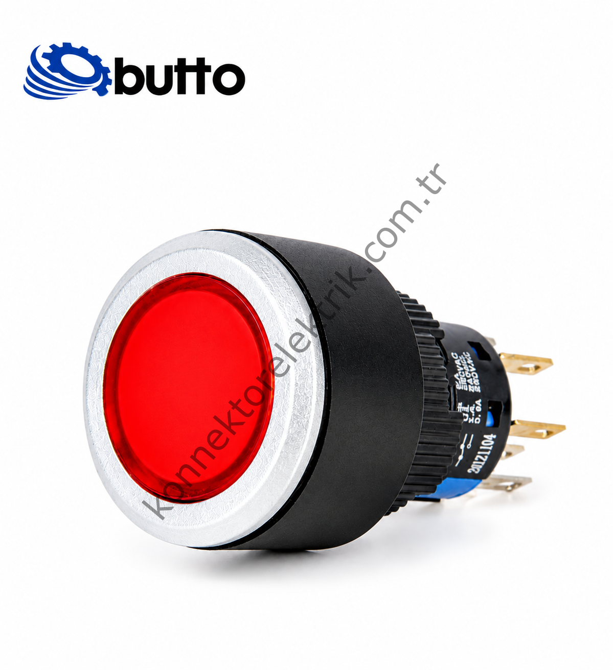 BUTTO K16-G-170-RA2 Yuvarlak Plastik Gövde 16-22mm Sinyal Lambası Led Işıklı 220V AC