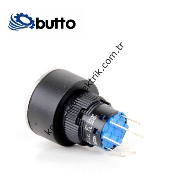 BUTTO K16-G-170-YD Yuvarlak Plastik Gövde 16-22mm Sinyal Lambası Led Işıklı 12-24V DC