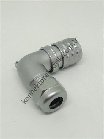 WEIPU SF1214/S7 7 Pin IP67 Metal Kasa 90° Açılı Kablo Tipi Dişi Su Geçirmez Konnektör