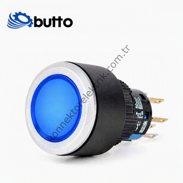BUTTO K16-G-170-BA2 Yuvarlak Plastik Gövde 16-22mm Sinyal Lambası Led Işıklı 220V AC