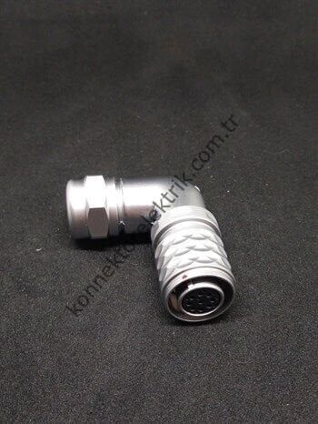 WEIPU SF1214/S9 9 Pin IP67 Metal Kasa 90° Açılı Kablo Tipi Dişi Su Geçirmez Konnektör