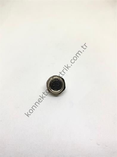 HZ CONNECTORS M9 Önden Somunlu 2 Pin Metal Kasa Panel Tipi Dişi Endüstriyel Konnektör